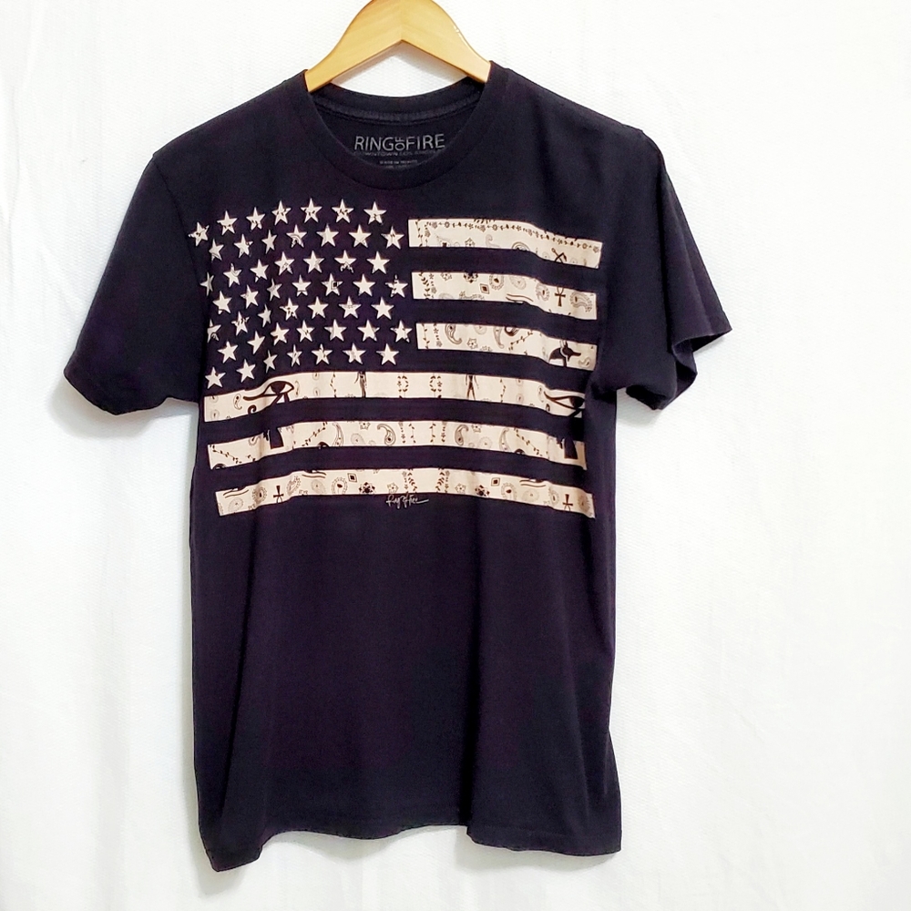 Ring of Fire Graphic Flag T-Shirt Medium
